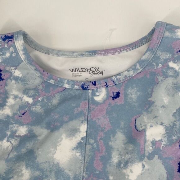 Wildfox‎ | Blue & Pink Watercolor Tie-Dye Twist-Front Crop Tank Small New - Picture 6 of 13